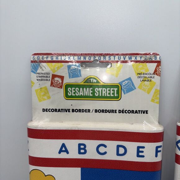 Sesame Street Bert & Ernie ABC Decorative Border Wall Covering 13.1 ft-1990s NEW - Picture 3 of 8